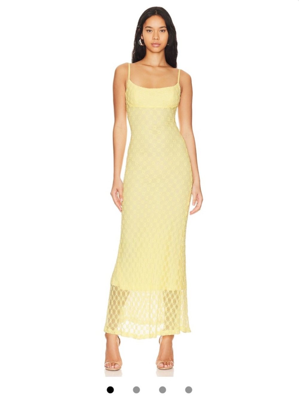Bardot Yellow Lace Midi Dress